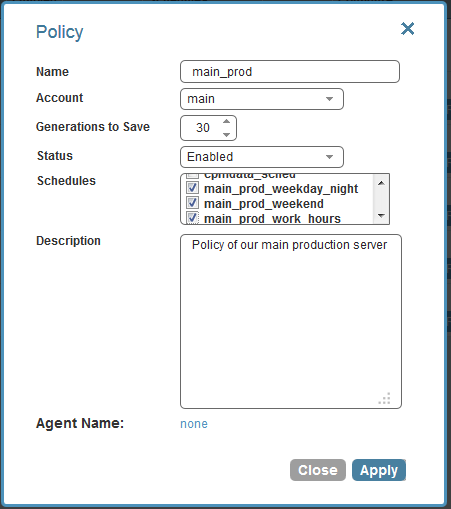 CPM EBS snapshots dynamic scheduling policy definition