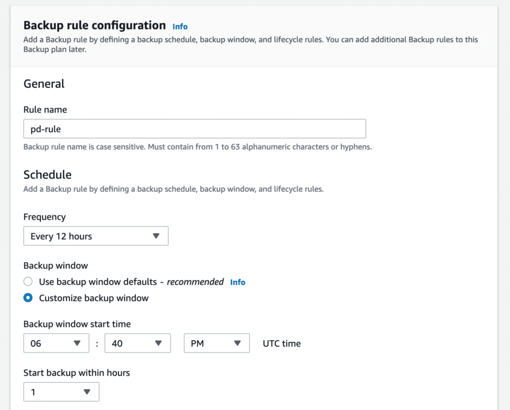 backup rule configuration