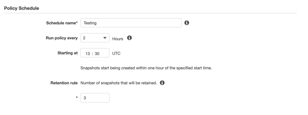 set policy schedule