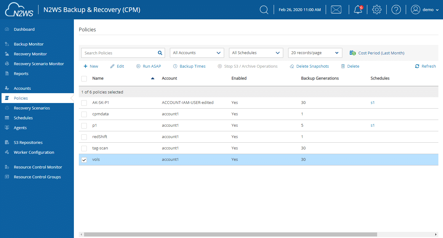 3. Creating a Simple Backup Policy N2WS