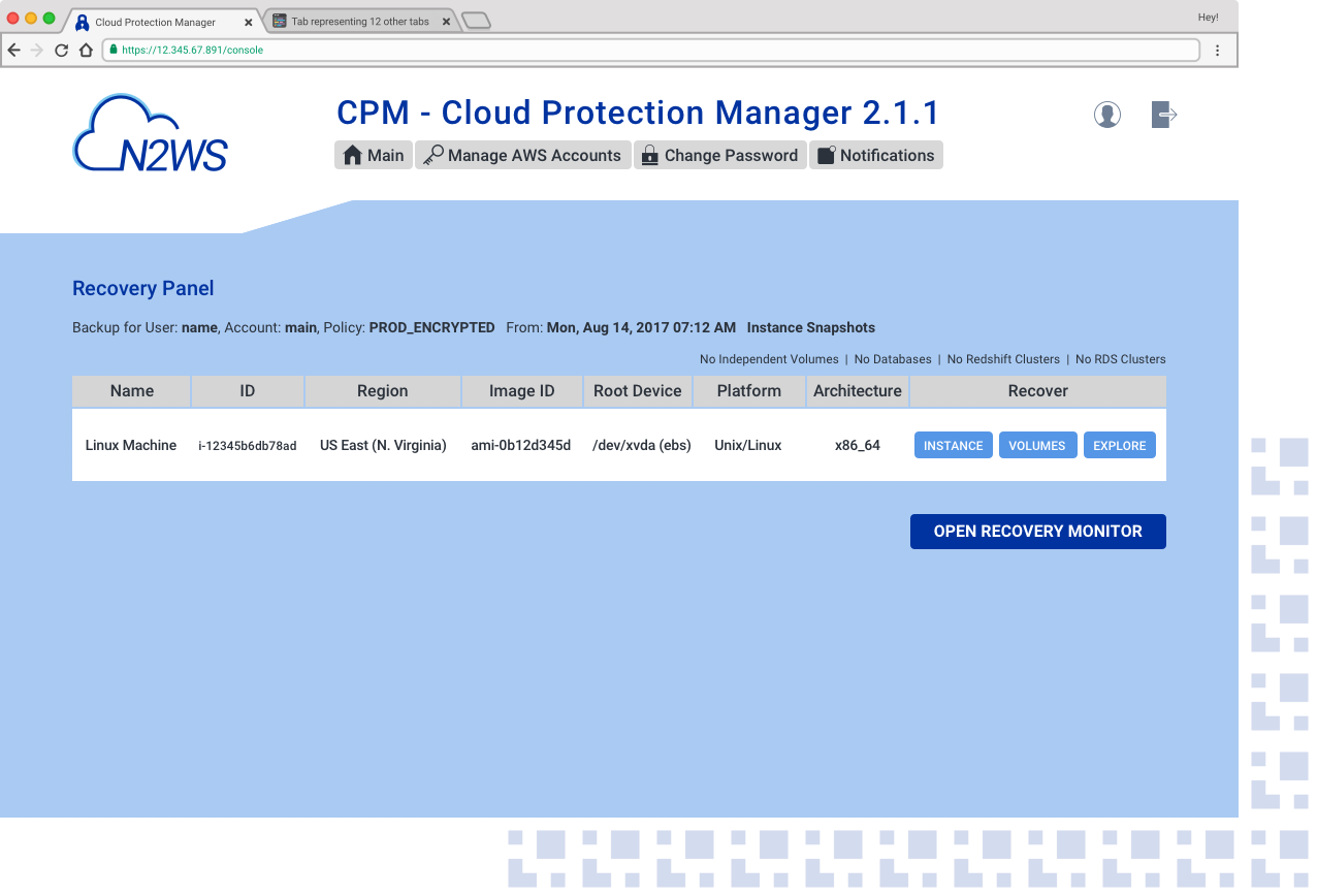 Features rapid recovery & disaster recovery