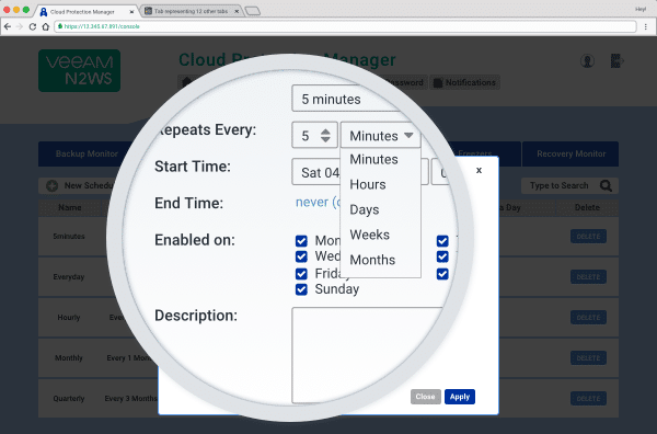 Features block-level incremental backup