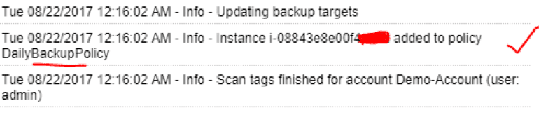 screenshot: tag-based backup 11