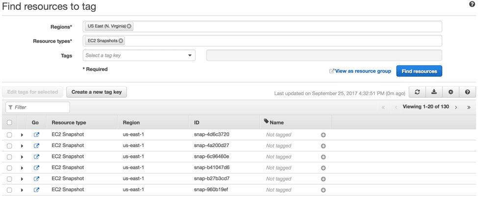 AWS Cost Explorer - Tagging Snapshots