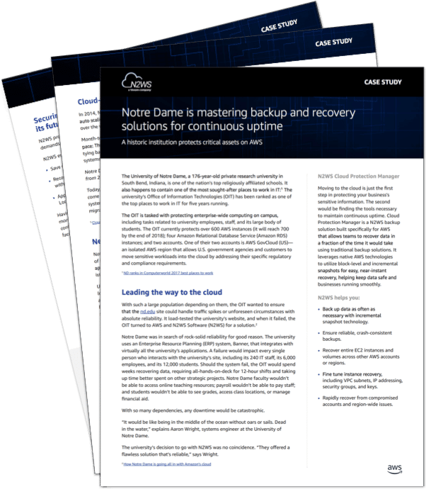 mockup-case_study-ND AWS and N2WS Case Study: University of Notre Dame
