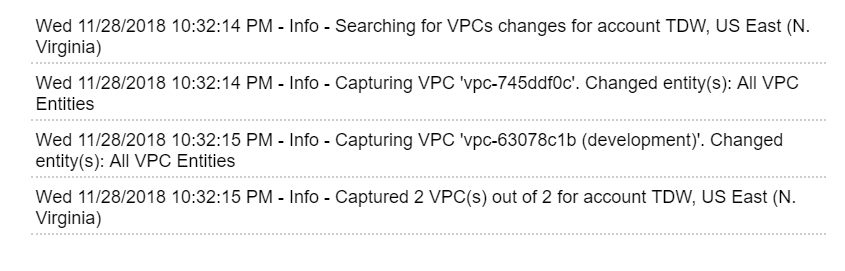 Example of VPC capture log