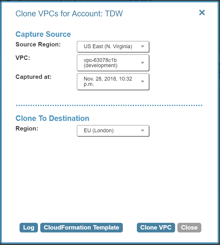 Example of VPC clone