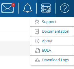 N2WS Backup & Recovery for AWS version 3.0 Screenshot - Top Navigation