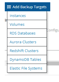 N2WS Backup & Recovery for AWS version 3.0 Screenshot - Backup Targets