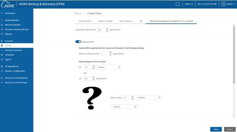 N2WS Backup & Recovery for AWS version 3.0 Screenshot - Policies
