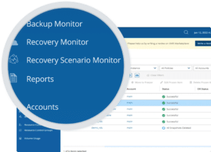 AWS Backup | AWS Disaster Recovery | N2WS screenshot showing recovery options