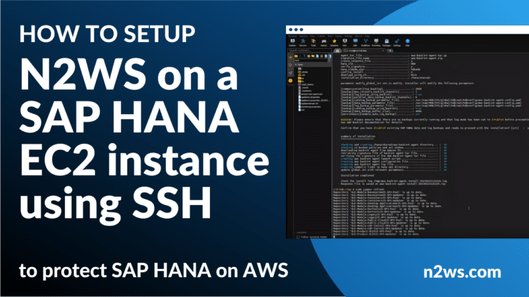 How to configure N2WS for your SAP HANA EC2 instances