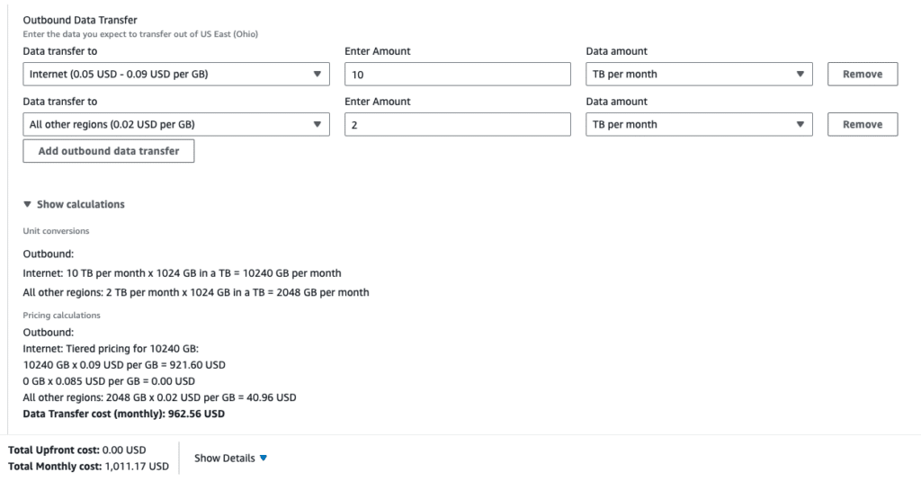 outbound data transfer