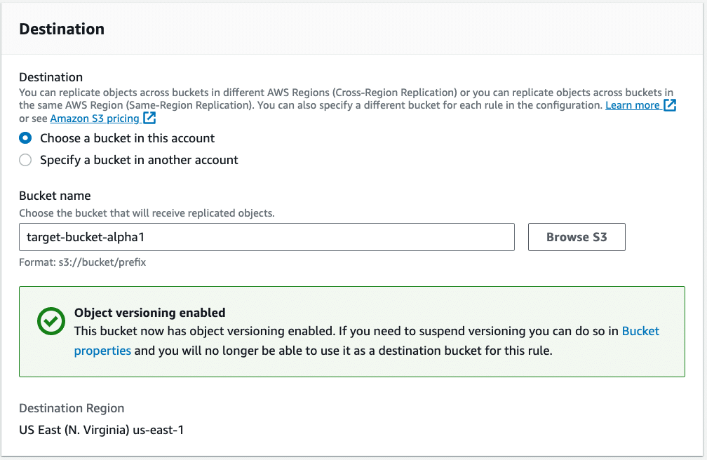 understanding AWS storage costs in terms of storage destination or region