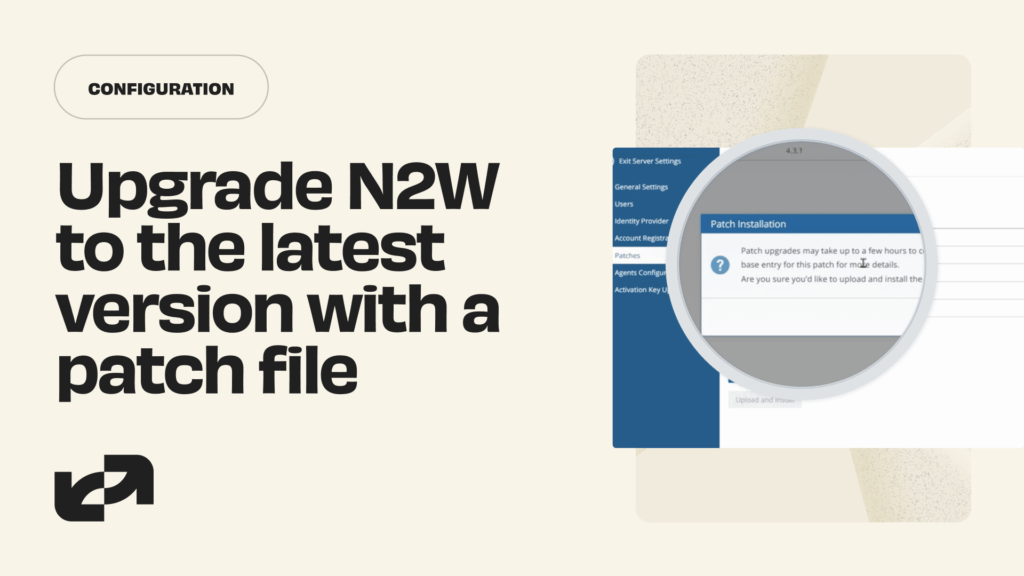 Upgrade N2W to the latest version with a patch file