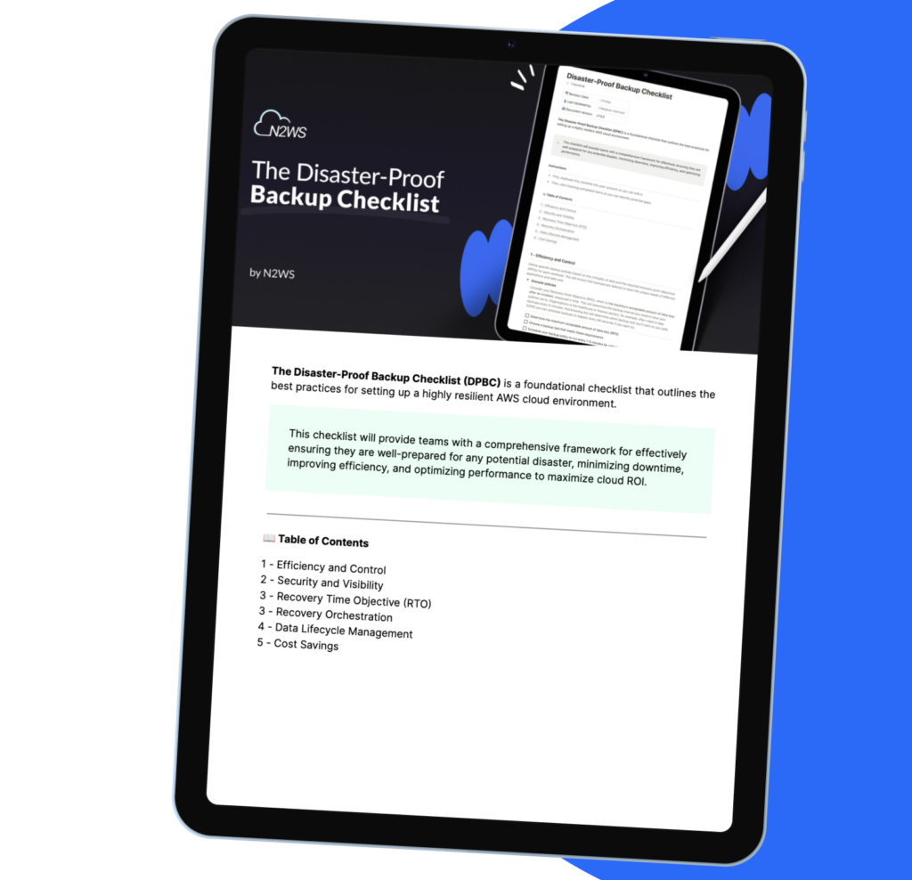 disaster-proof backup and recovery checklist for AWS cloud