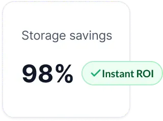 98% storage cost savings