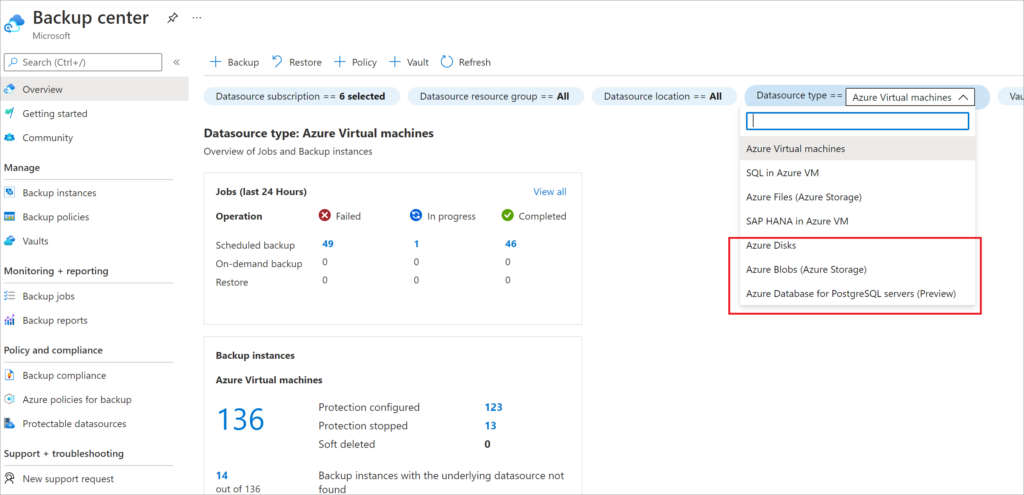 deleting a backup vault in azure