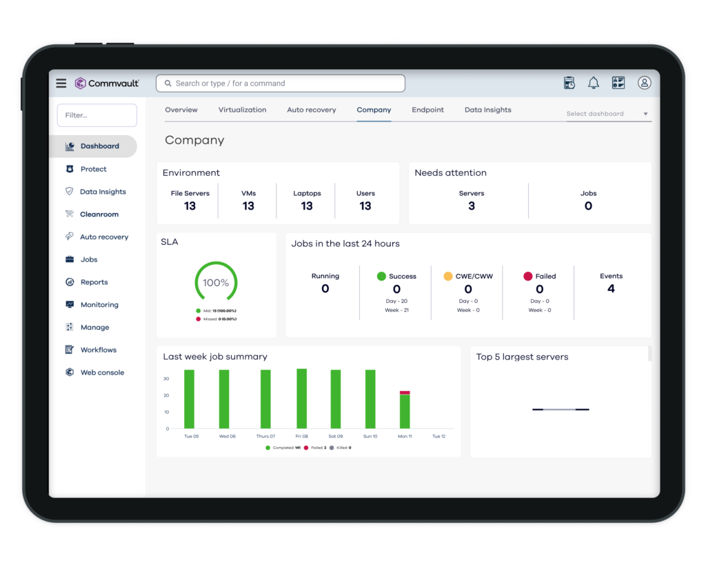 commvault UI