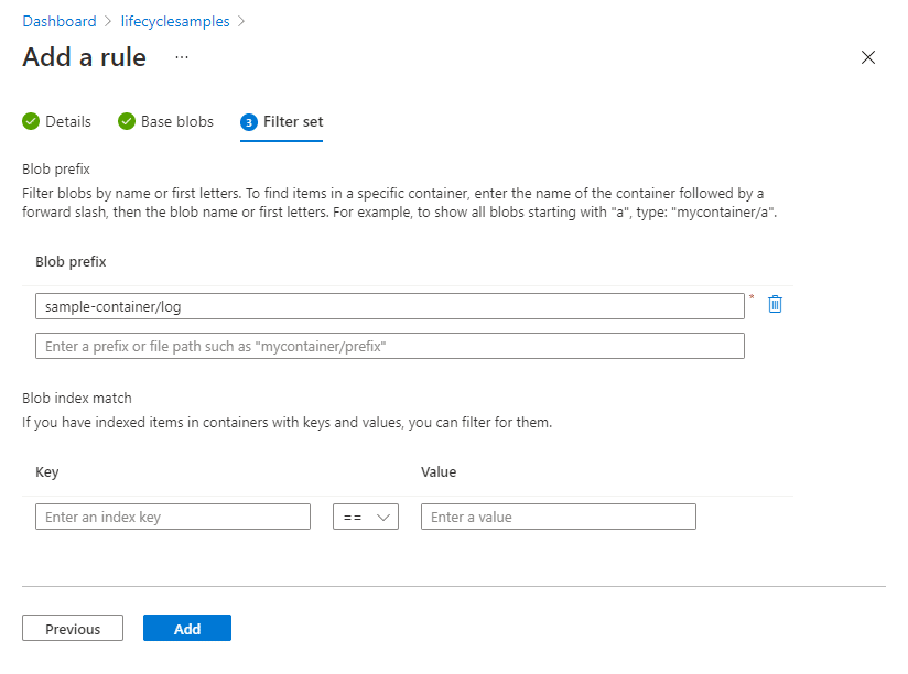 Adding a rule to lifecycle policies