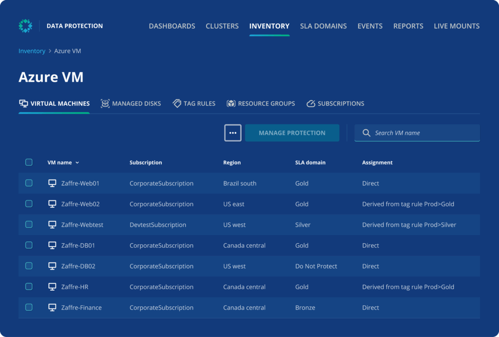 rubrik screenshot