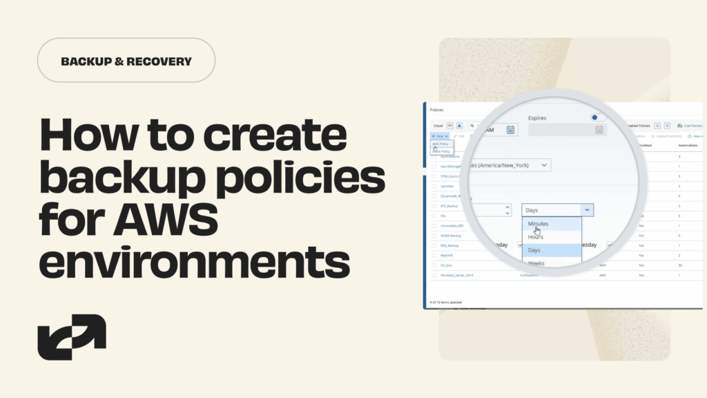How to create backup policies for AWS environments