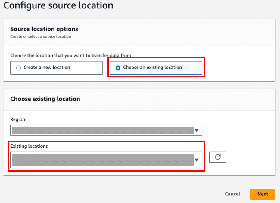 S3 source location screenshot