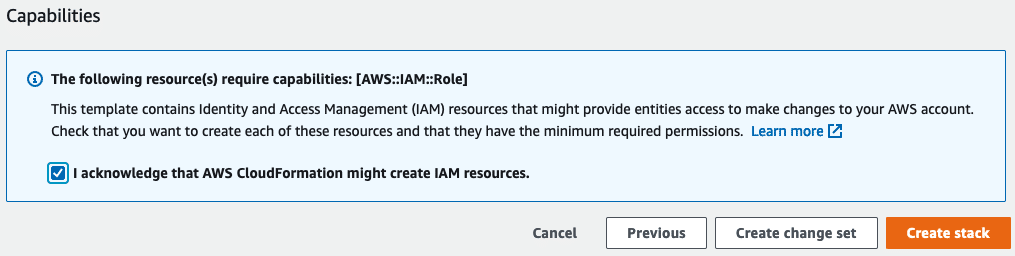 IAM resources confirmation