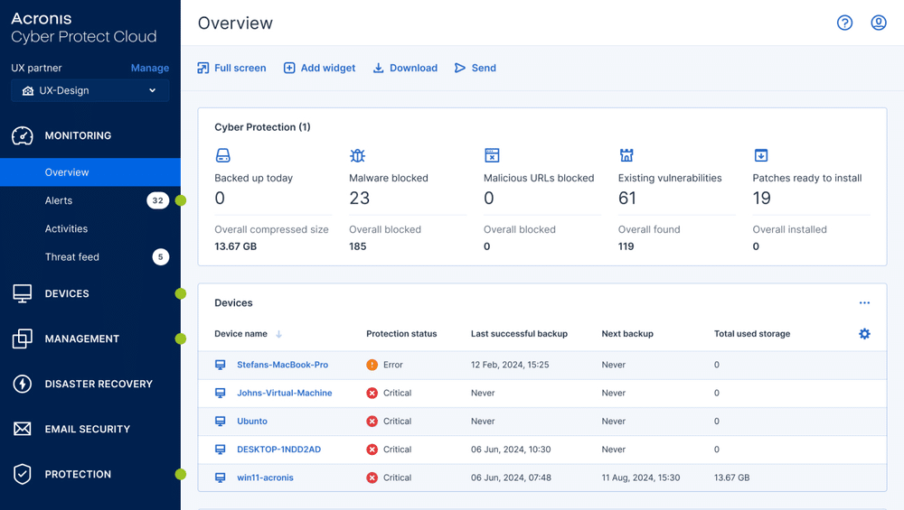 screen from acronis