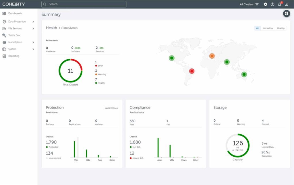 screenshot from cohesity