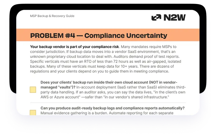 The Ultimate MSP Backup & Recovery Checklist - mockup image